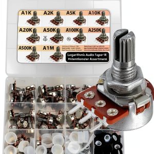 Potentiometer Assortment 45pcs 9 Values 3pdt Log Audio Taper-0