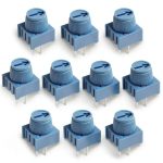 Waziaqoc 10pcs 10K Ohm Trim Potentiometer Kit Blue Knob 270deg-0