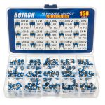 BOJACK Variable Resistor 15-Value 150pcs 6mm Potentiometer Kit-0