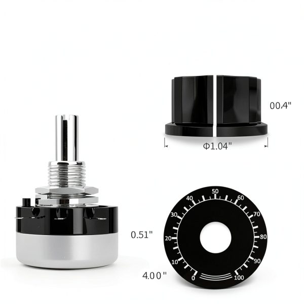 Joinfworld 10K Potentiometer Single Turn Rotary with A03 Knob-1