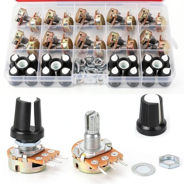 Potentiometer Kit 80pcs B-Type Rotary Assortment with Knobs by WWZMDiB-1