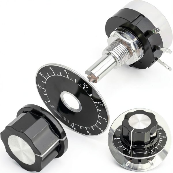 Joinfworld 10K Potentiometer Single Turn Rotary with A03 Knob-0