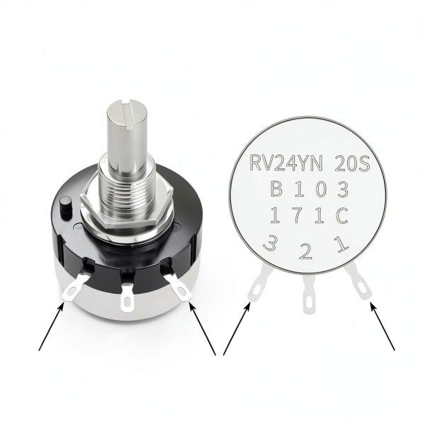 Joinfworld 10K Potentiometer Single Turn Rotary with A03 Knob-4