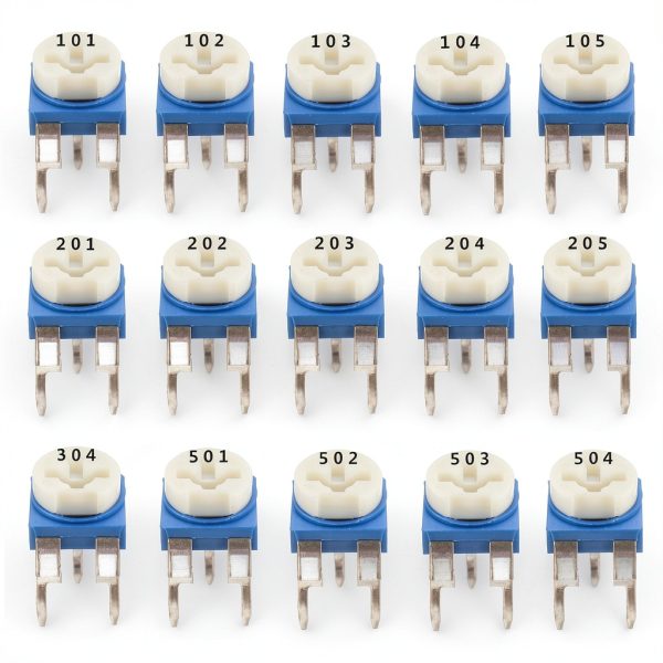 BOJACK Variable Resistor 15-Value 150pcs 6mm Potentiometer Kit-3